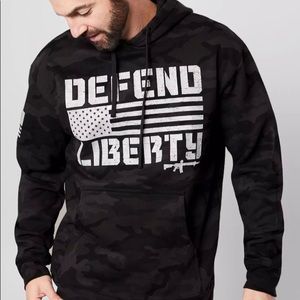 HOWITZER DEFEND LIBERTY BLACK CAMO HOODIE SZ:L/XL NWT🏷